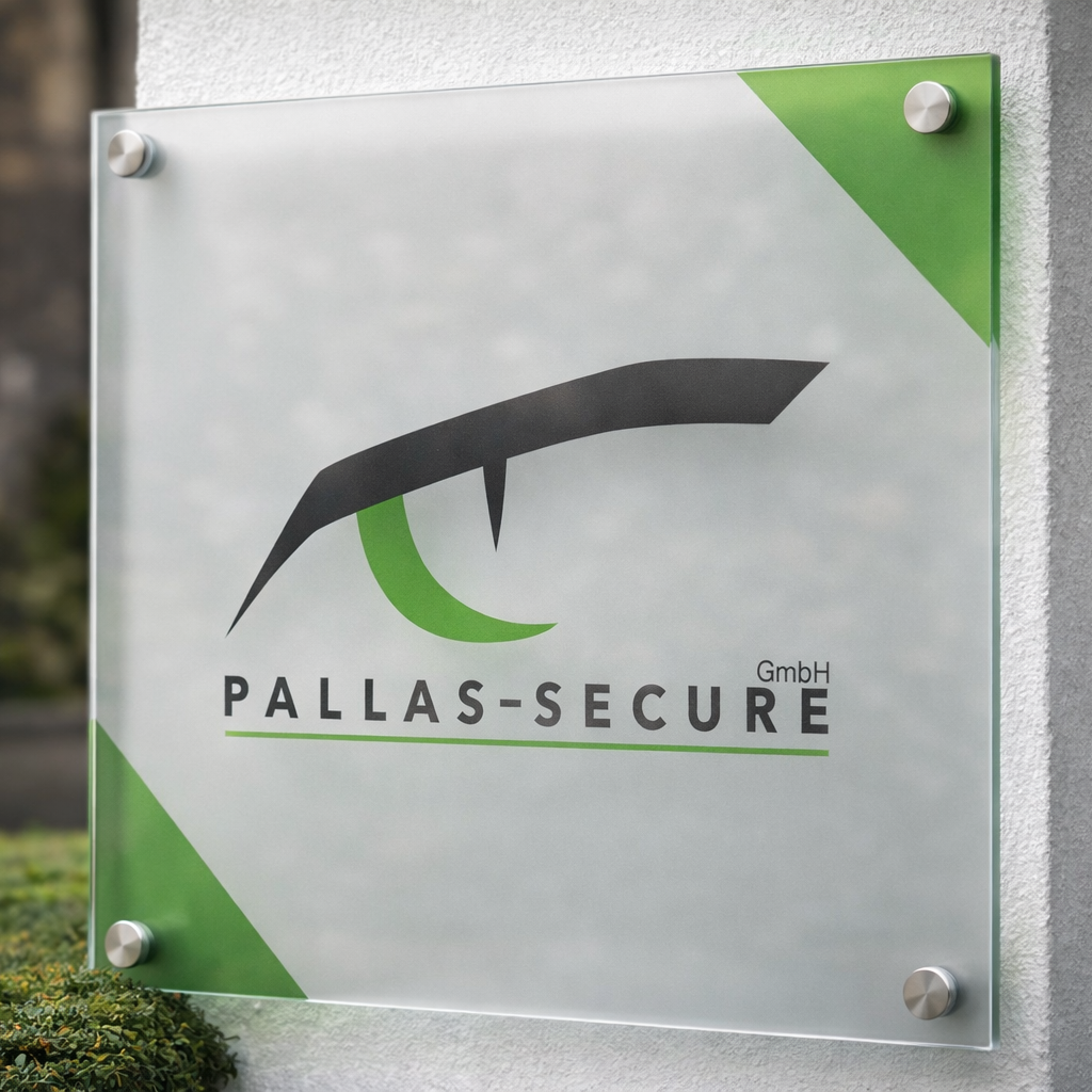 Firmenschild der Pallas-Secure GmbH